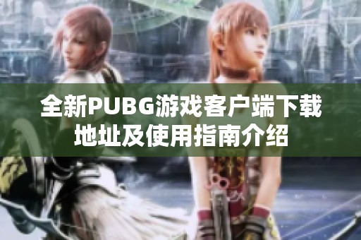 全新PUBG游戏客户端下载地址及使用指南介绍