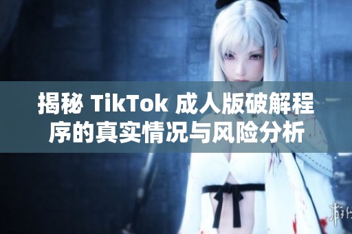 揭秘 TikTok 成人版破解程序的真实情况与风险分析