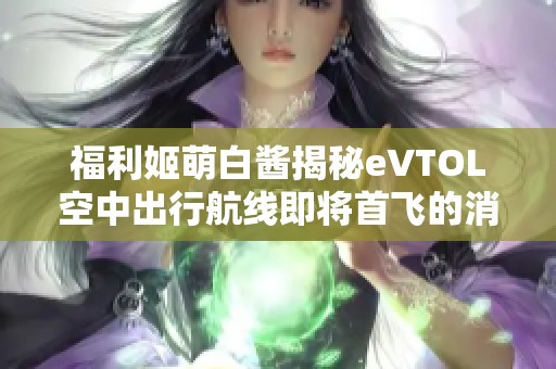 福利姬萌白酱揭秘eVTOL空中出行航线即将首飞的消息