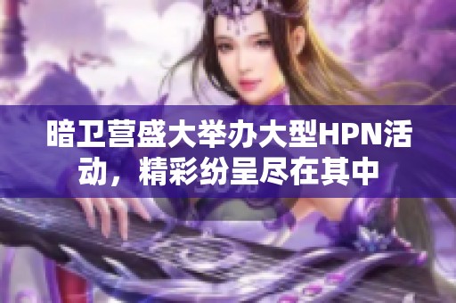 暗卫营盛大举办大型HPN活动，精彩纷呈尽在其中