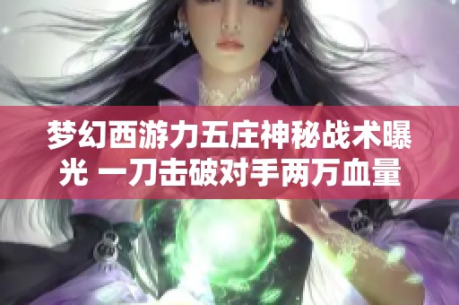 梦幻西游力五庄神秘战术曝光 一刀击破对手两万血量